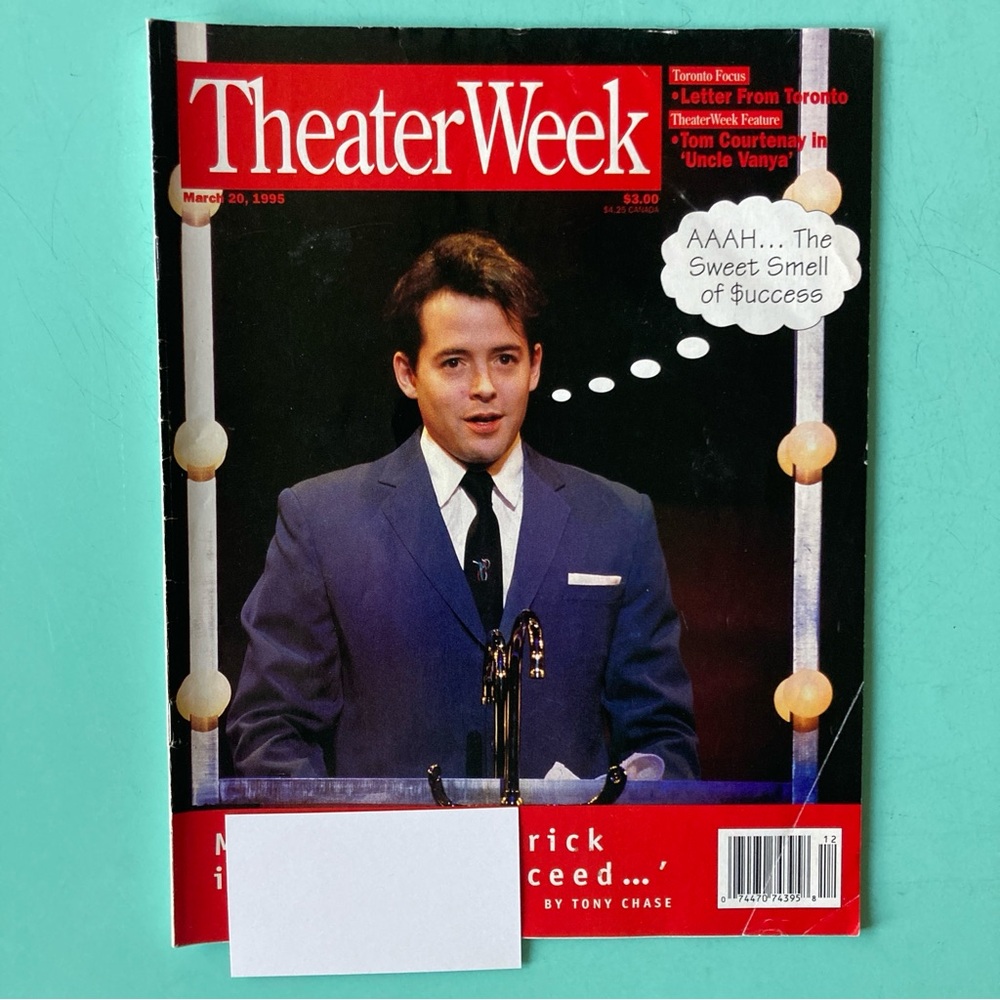 MATTHEW BRODERICK Theater Week Magazine March 20 1995 Address Label - Broadway